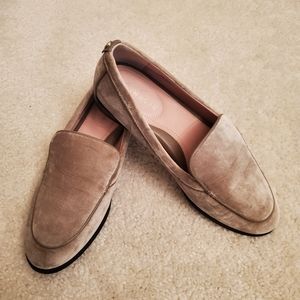 Taryn Rose Bryn Velvet Taupe Loafer